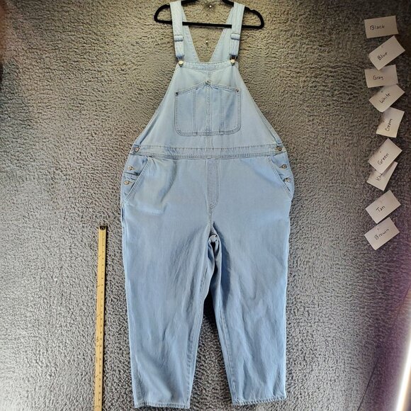 Old Navy Overalls Womens Size 24 Light Blue Denim Adjustable Straps Relaxed Fit - Picture 1 of 10
